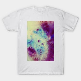 Magenta & Cream Liquid Splash Neon Swirl Abstract Artwork T-Shirt